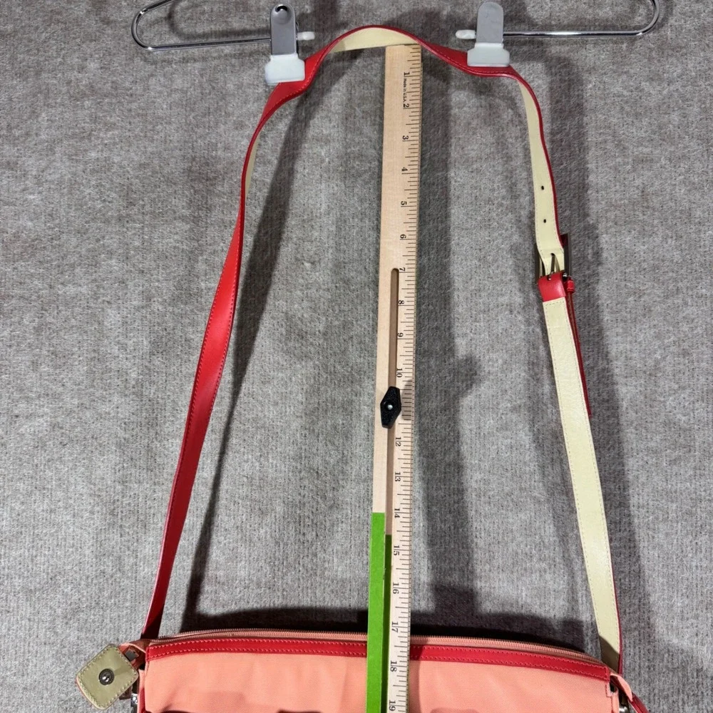 TUMI Nylon Messenger Bag Womens Orange Trim Laptop Travel Crossbody
